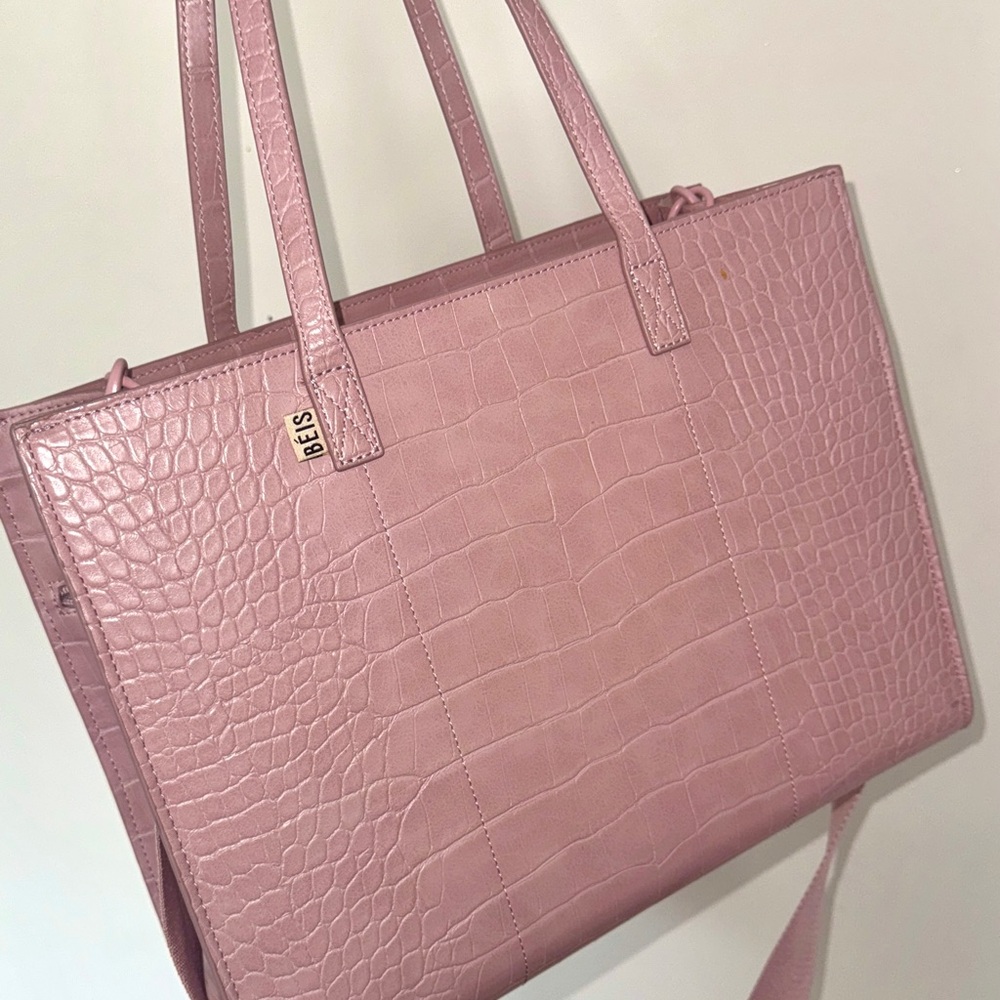 BEIS The Work Tote- Pink Croc